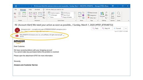 Suspicious Attachment Phishing Email