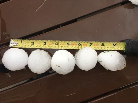 Measured hail stones
