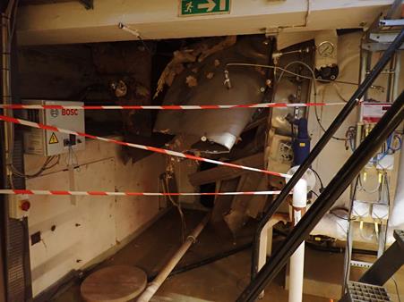 Structural Damage Caused Due To The Explosion In The Exhaust Of The Boiler