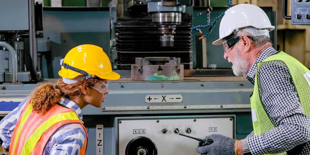 Technicians Check The Problem Of Machine