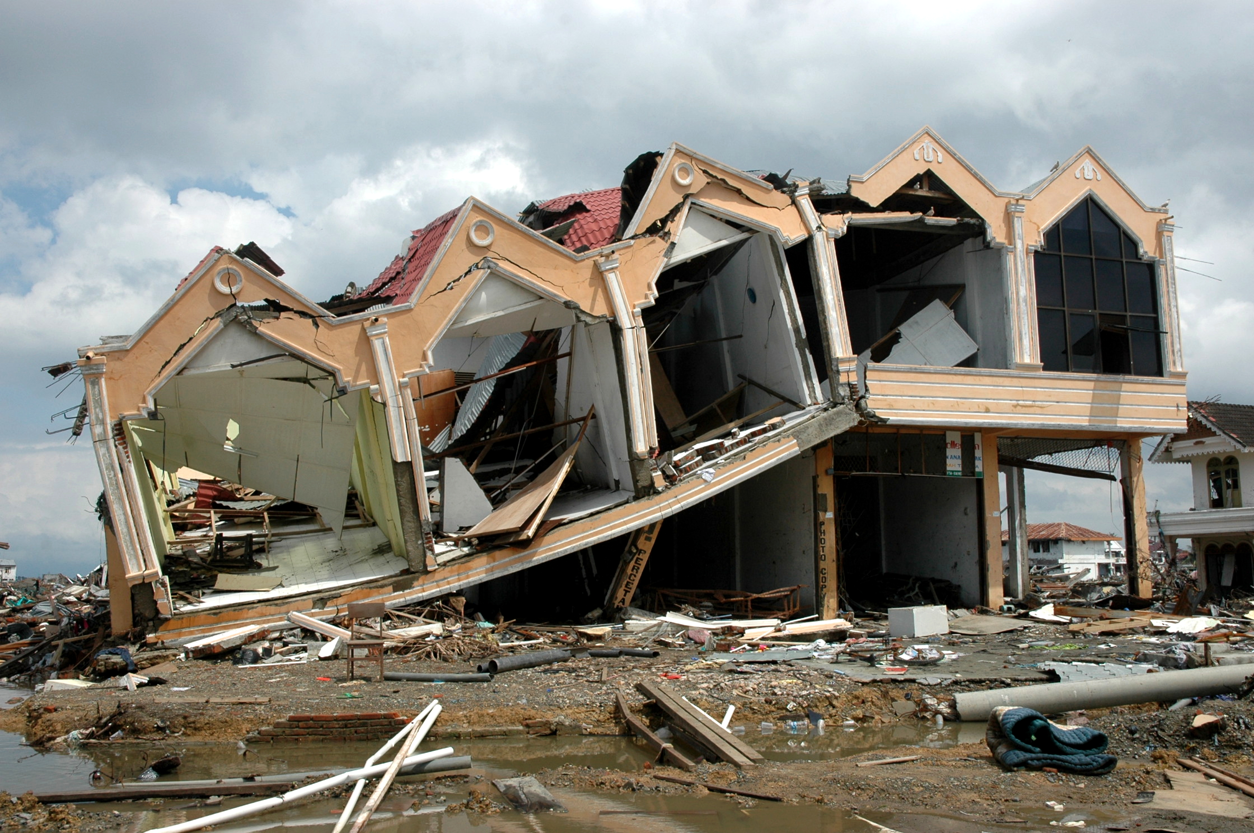 Damaged Home After Tsunami And Earthquake